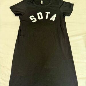 Black T-Shirt Dress with SOTA Print